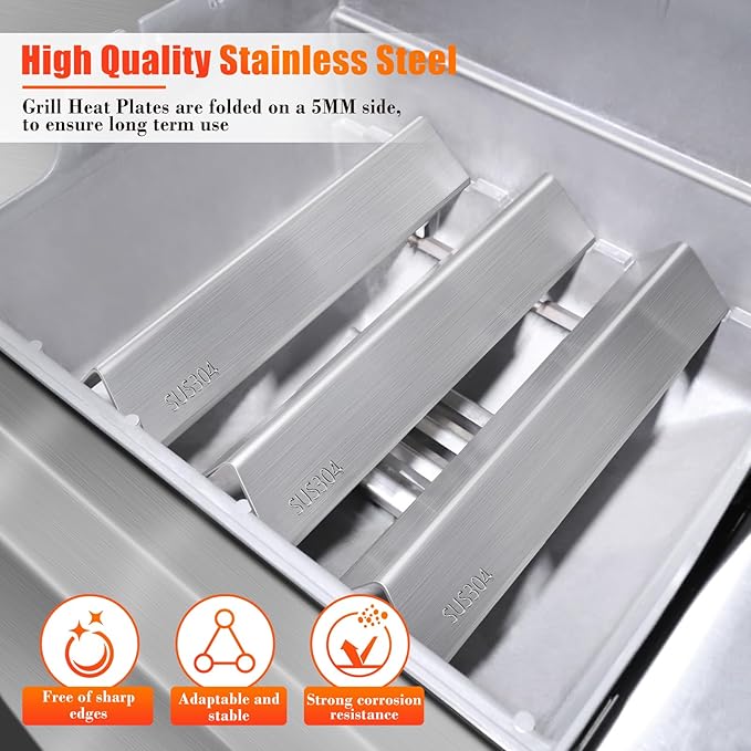7635 15.3 Inch SUS304 Flavorizer Bars for Weber Spirit I & II 200 Series - E210, S210, E220, S220 with Front Control Knobs, Flavor Bars for Weber GS4 Spirit Grill Replacement Parts 7635 67045
