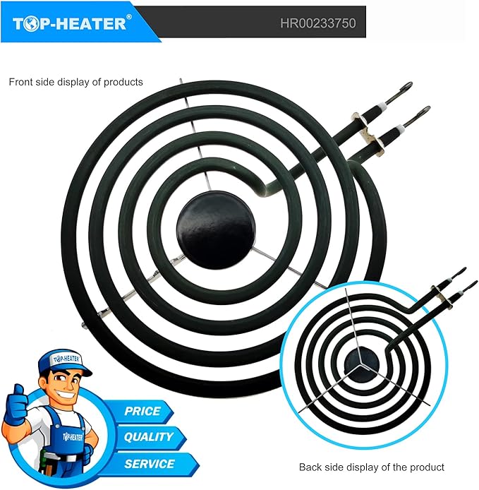 MP15YA(233750) Electric Range Burner Element Unit Set By TOP-HEATER,Fit MP22YA Electric Stove Burners For Whirlpool Norge Hardwick Kenmore Maytag,6 Inch,1Pack