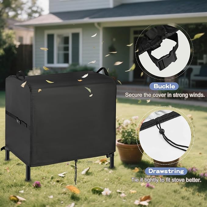 Stove Cover for VIVOHOME 3-Burner Propane Gas Stove, 35inch Outdoor Stove Covers Waterproof for Bestfire 3 Burners Camping Stoves-35”L x 18" W x 29" H