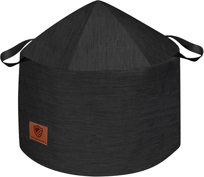 Fire Pit Cover for Solo Stove Bonfire Cover with Umbrella Structure Top, Waterproof Solo Stove Shield Accessories, Firepit Covers Round Outdoor 22x16 inch
