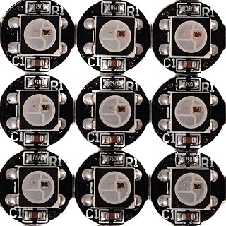 BTF-LIGHTING WS2812B 100PCS 5050SMD Individually Addressable Smart RGB LED Pixel for Arduino Single 1-led RGB LED Module Pixels Color Light Black PCB Only DC5V Christmas(No Adapter or Controller)