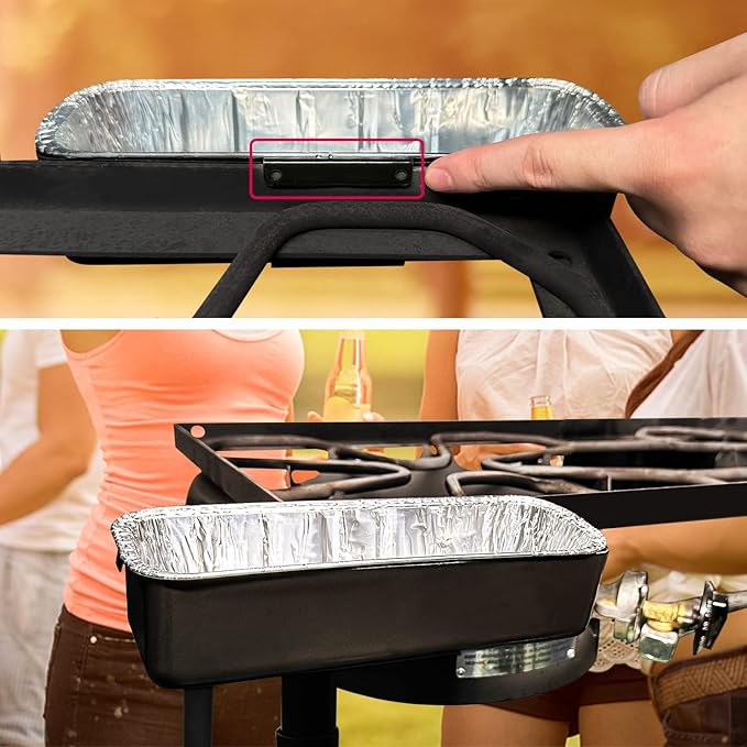 Utheer Grease Catcher for Camp Chef Griddles with 15-Pack Foil Drip Pan Liners, Disposable Grease Cup Liners for Camp Chef SG14 SG30 SG60 SG90 SG100, Leakproof, Easy to Replace, Heat-Resistant