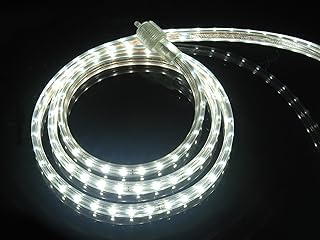 CBconcept UL Listed, 13 Feet, 1400 Lumen, 6000K Pure White, Dimmable, 110-120V AC Flexible Flat LED Strip Rope Light, 240 Units 3528 SMD LEDs, Indoor Outdoor Use, Accessories Included, Ready to use