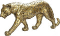 Cheetah Statue Home Decor Leopard Sculpture Resin Sitting Cheetah Figurine Desktop Table Top Ornament Decoration for Home Office-Gold Or Silver (Walking-Champagne Gold)
