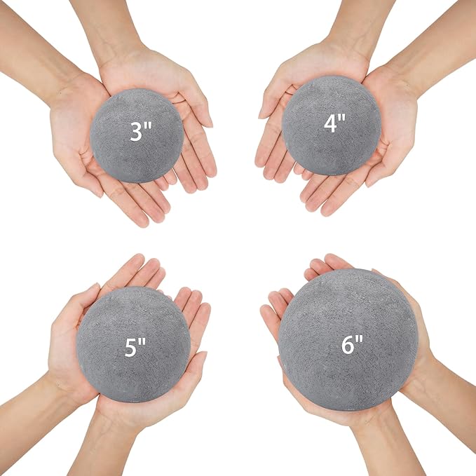 Skyflame Ceramic Fireplace Balls, 3 Inch, Gray, Set of 15 Round Fire Stones Set for Indoor and Outdoor Fire Pits or Fireplaces Accessory