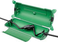 Flemoon Outdoor Extension Cord Safety Cover with Large Housing and IPX4 Waterproof Seal, Weatherproof Electrical Box for Outdoor Plugs and Power Cable Connections, Green