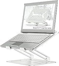 Urmust Adjustable Laptop Stand for Desk Aluminum Computer Stand for Laptop Riser Holder Notebook Stand Compatible with MacBook Air Pro Ultrabook All Laptops 11-17 inch (Silver)