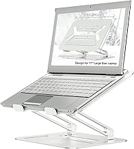 Urmust Adjustable Laptop Stand for Desk Aluminum Computer Stand for Laptop Riser Holder Notebook Stand Compatible with MacBook Air Pro Ultrabook All Laptops 11-17 inch (Silver)