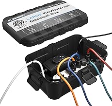 Flemoon Large Outdoor Electrical Box (12.5 x 8.5 x 5 inch), IP54 Waterproof Extension Cord Cover Weatherproof, Protect Outlet, Plug, Socket, Timer, Power Strip, Holiday Light Decoration, Black