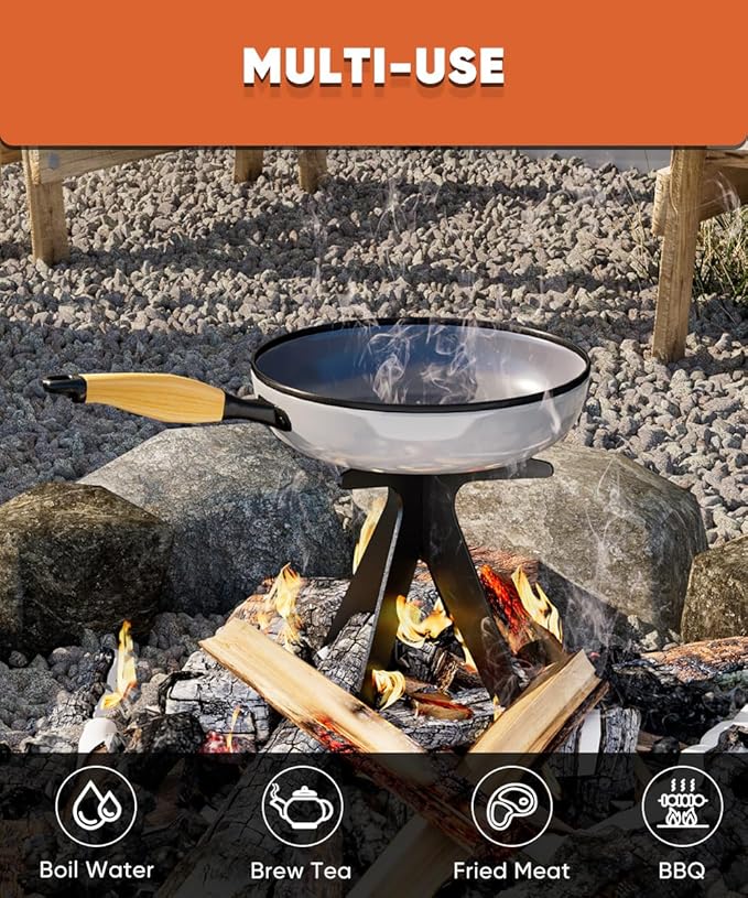 Mocomax Vertical Fire Pit Grate, Metal Portable Fire Place Log Grate, 12 Inch Firepit Top Section for Indoor, Outdoor Use, Low Smoke, High Heat