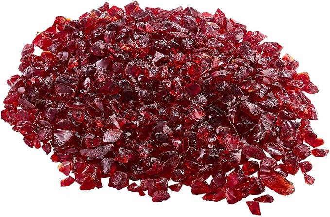 VEVOR Fire Glass, 10 lbs, Red, 3/4 Inch High-Temperature Resistant Reflective Glass Rocks, Smokeless Fire Pit Stones for Outdoor Table & Landscaping