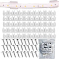 50 Pack Under Cabinet Lighting Mount Clips LED Strip Lights Mounting Brackets Fixing Clip Holder for Under Cabinet Strip Lights Strips Kitchen Counter Ceiling Workspace Accent Light Patio Deck