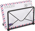 Modern Mail Holder for Home Office, Metal Letter Organizer Sorter for Desk, Cutout Mail Envelope Design, Bill Filling Paper Document Rack, Envelope Storage Rack with Metal Base