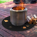 Fire Pit Mat 36" Round – Fireproof Deck Protector for Fire Pits, Triple-Layer Heat Resistant Mat for Patio, Grass & Camping, Waterproof Silicone Fiberglass Grill Pad