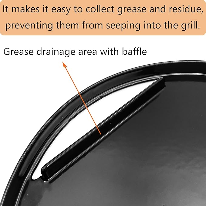 Cast Iron Full Size Round Flat Top Griddle for Weber 18" Kettle Charcoal Grill, Jumbo Joe, Bar‑B‑Kettle and 18" Smokey Mountain Cooker Smoker Grills, Charbroil Patio Bistro TRU-Infrared Electric Grill
