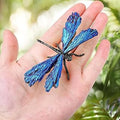 Dragonfly Statue Natural Electroplated Blue Tourmaline Dragonfly Decor Collection Natural Home Decor Healing Crystals Dragonfly Gift for Women 4.33" (Black-Legs, Small Size)