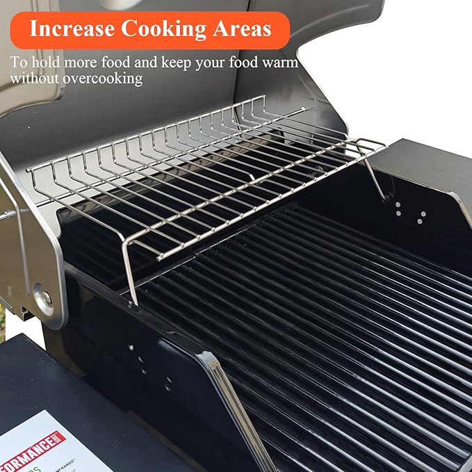 Hisencn Grill Warming Rack for for Charbroil Performance 2-Burner 463633316, Replacement Parts for Char Broil 463672016 2-Burner Gas Grill, Warming Grates, Stainless Steel