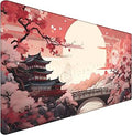 Japanese Large Gaming Mouse Pad with Stitched Edges, 31.5" x 15.7" Large Extended Computer Pad, Mouse Pad Protector with Non-Slip Waterproof Rubber Base for Laptop Office Accessories, Sunset
