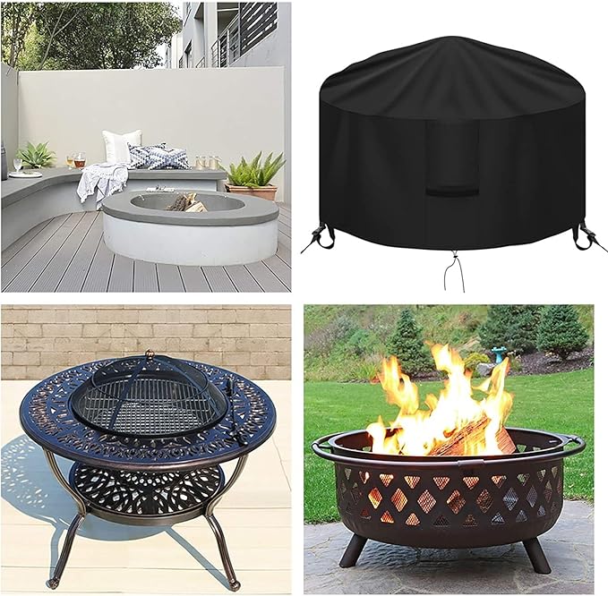 Patio Fire Pit Cover Rectangular Square Round, Firepit Cover Outdoor Waterproof Weatherproof Gas Firepit Table Cover- Customized