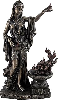Veronese Design 11 Inch Hestia Greek Goddess of Hearth and Home Cast Resin Bronze Finish Sculpture Home Decor