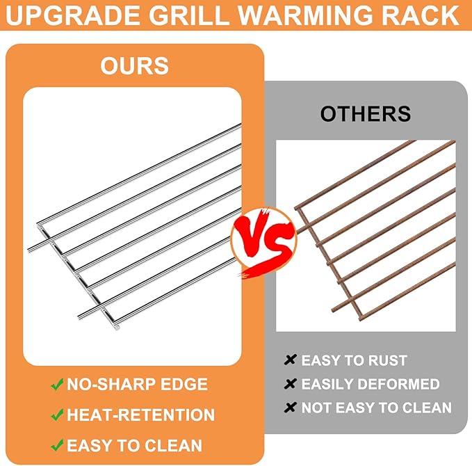 7513 Grill Warming Rack for Weber Genesis 1000 Parts Genesis 1000-5500, Genesis Silver/Gold C & B, 80633 Raised Grill Rack for Weber Spirit 700 Genesis Platinum Grill Stainless Steel 24.9"x4.7"