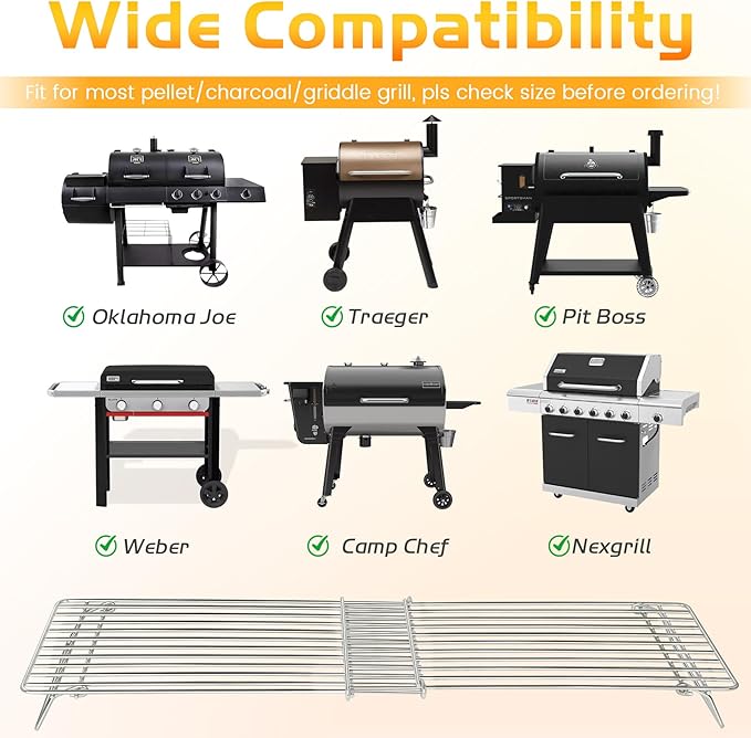 Warming Rack for Blackstone Griddle 17 22 28 Adjustable Cooking Grill Racks Grates Taco Hot Dog Upper Shelf for Weber Traeger Nexgrill PitBoss Accessories Tabletop Flat Top BBQ Cooling Grid