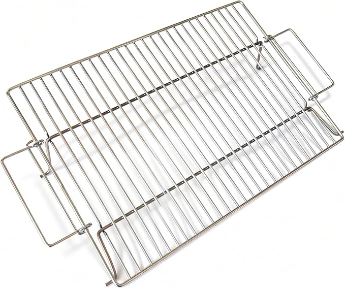 Charmline Stainless Steel Grill Grate Replacement, Lift-Up BBQ Cooking Grid with Handles, Suitable for Charmline Portable Charcoal Grill, Ideal for Meat, Steak & Outdoor Camping (15x11in)