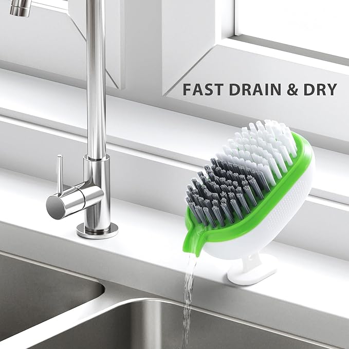 Lumkew Vegetable Brush Scrubber Drainable,Potato Mushroom Scrubber Brushes Foods Veggie Fruit Washing Scrub Cleaner,White 1Pcs