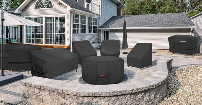 Porch Shield Fire Pit Cover - Waterproof 600D Heavy Duty Fade Resistant Round Patio Fire Bowl Cover Black - 36 inch