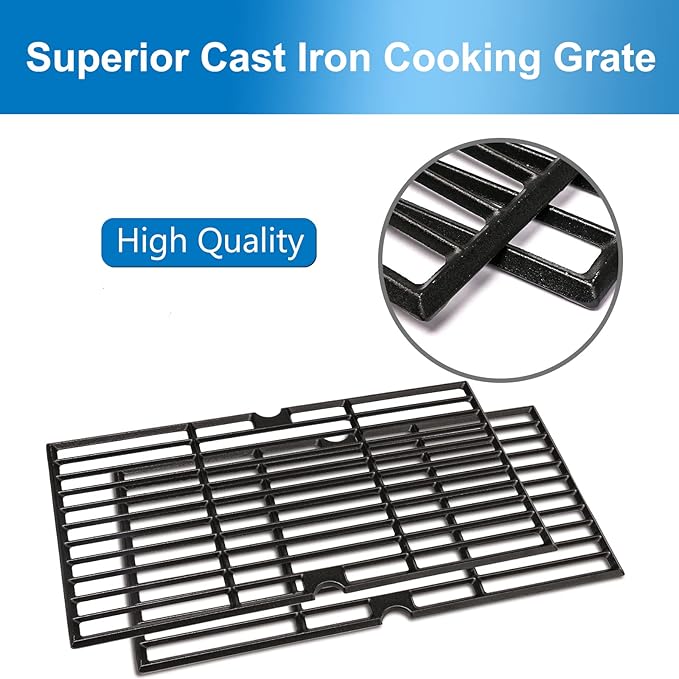 Utheer Grill Grates fit Oklahoma Joe's Longhorn Comb Charcoal/Gas Smoke 12201767,14201767, Oklahoma Joe's Longhorn 18202083,16202046,15202029, for Grill Or Smoker Sides, Heavy Duty Cast Iron, 2 Pcs