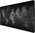 Benvo Extended Mouse Pad Large Gaming Mouse Pad- 35.4x15.7x0.12 inch Computer Keyboard Mouse Mat Non-Slip Mousepad Rubber Base and Stitched Edges for Game Players, Office, Study World Map Design