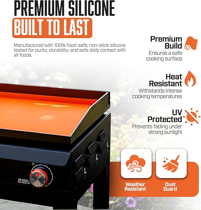 22" Silicone Griddle Cover Mat for Blackstone, Heavy Duty Food Grade Silicone Griddle Cover, BBQ Shield Against Rust, Grease & Dirt, All-Season Protection