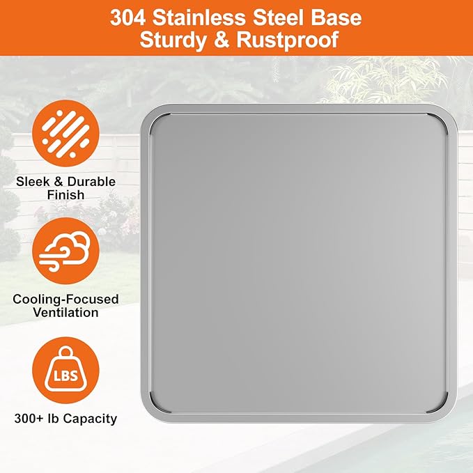Fire Pit Base Compatible for Breeo Fire Pit X24 (25.6 Inch) - for Lawn & Deck Protection,Stainless Steel Metal Base,Heat Protection & Airflow,Fire Pit mat,Accessory for Outside & Indoor,for Solo Stove