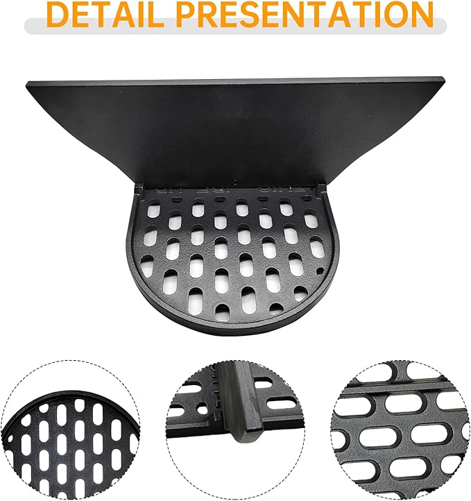 Cast Iron Cooking Grates with Divider for Primo Oval XL Grill Parts,Charcoal Grids Primo Oval Large 400.