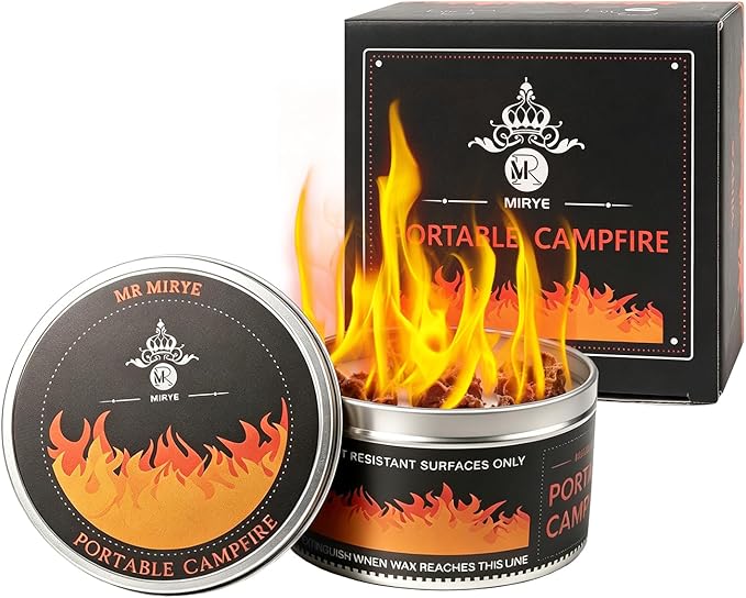 MR MIRYE Portable Smores Fire Pit - 3-5 Hours Burn Time, Mini Fire Pit for Outdoor Camping, Picnics, Backyard & Travel, No Embers, Lightweight Smores Maker with Portable Firepit Bonfire Design