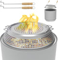 Spark Shield for Solo Stove Bonfire - Stainless Steel Fire Pit Spark Protector Screen for Outdoor Backyard Party, Shield for Solo Stove Bonfire with Two Guild Sticks