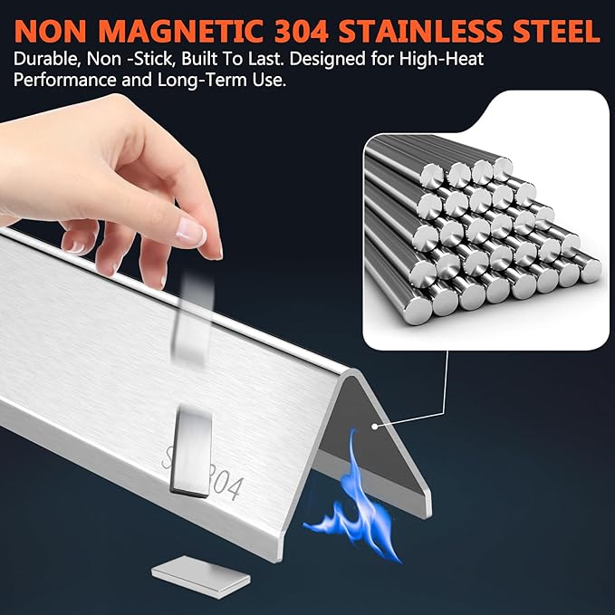 SUS304 Stainless Steel 15.3" Flavorizer Bars for Weber Spirit E310 E320 E330 S310 S320 S330, Spirit 300 & GS4 Spirit II 300 Series Grill with Front Knobs, Grill Parts for Weber Spirit 7636 69797