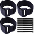 Fastening Hook and Loop Cable Straps,10Pack Black Self-Adhesive Cable Ties,Nylon Securing Straps with Buckles,Adjustable and Reusable Cinch Straps for Cords Organized and Tidy(1" x 20")