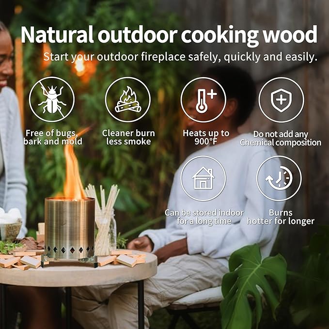 4" Lengths Mini Fire Sticks Wood,Pine Kiln Dried Firewood,Small Barkless Kindling Logs,Solo Stove Accessories Prefect for Solo Stove Mesa,Tabletop Fire Pit,Pizza Oven,8Lbs