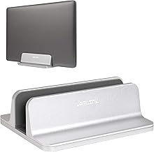 JARLINK Vertical Laptop Stand, Aluminum Laptop Holder Desktop Stand with Adjustable Dock Size (up to 17.3 inches) Compatible with All MacBook/Surface/Dell/Gaming Laptops (Silver)