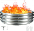 4FT Diameter Camp Fire Ring Pit, Large Round Galvanized Steel Fire Pit, Heavy Duty Steel Fire Pit Silver for Backyard, Camping, Bonfire (4x4x1FT)