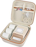 ALKOO Case Compatible with NIIMBOT B21 / Pro / B1 Label Maker Wireless Thermal Label Printer, Holder for Inkless Label Maker & Labeling Tapes Refills, with Mesh Pocket for Cable Accessories (Beige)