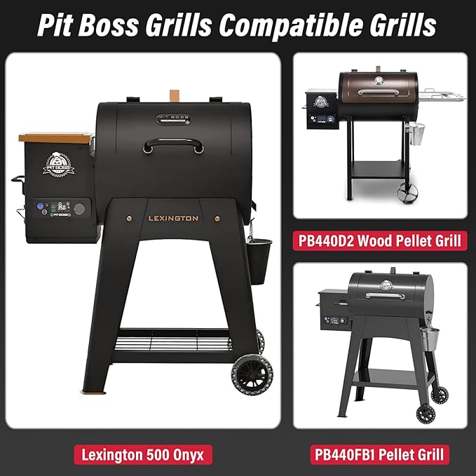 Utheer Grill Side Table Shelf for Pit Boss Lexington 500 Onyx, Pit Boss Grill Accessories for PB440D2, PB440FB1 Wood Pellet Grill, Heavy Duty BBQ Prep Station Paper Towels & Tools