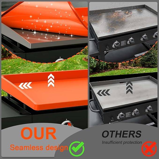 BANGIE 22" Silicone Griddle Mat for Blackstone Accessories - Anti-Warping & UV-Resistant Cover for Tabletop Portable Flat Top Grill, Blocks Condensation Rust (Orange)