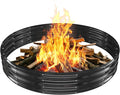 Large Metal Fire Pit Ring/Bonfire Fire Ring- 6 FT Diameter, 0.7 MM Thick,1 ft High, Durable and Stylish for Outdoor Fire Pits,Patios and Camping (Black, 6X6X1 ft)