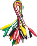 WGGE WG-026 10 Pieces and 5 Colors Test Lead Set & Alligator Clips,20.5 inches / 22 AWG Copper Wire. The Clips soldered and Stamped to the Wires. (1 Pack)