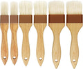 6 Pieces Pastry Brushes Basting Oil Brush for Cooking with Boar Bristles and Beech Hardwood Handles for Spreading Butter Cooking Baking BBQ Oil Brush(1 inch, 1.6 inch, 2inch)