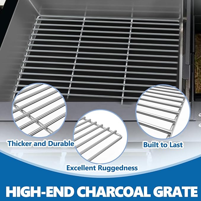 SafBbcue Charcoal Grate for Blackstone 1819 Griddle & Charcoal Grill Combo Replacement Parts, Charcoal Fire Grate Compatible with Blackstone Duo Model 1819, Stainless Steel