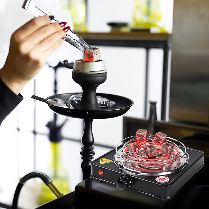 Electric Charcoal Burner Stove Portable Hot Plate Grill Coal Burners Heating Plate 1000W Charcoals Starter Heater withTongs