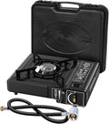 7800 BTU Dual Fuel Camp Stove, Butane or Propane Portable Stove for Camping, Lightweight Portable Camping Stove, Propane Adapter Hose and Carrying Case Included
